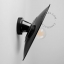 Black porcelain wall light with enamel lampshade