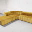 L-shape velvet sofa with chaise longue.