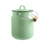 Small compost bin in mint green enamel