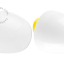 Żółta porcelanowa lampa ścienna ze szklanym kloszem.