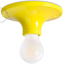 Rund lampe i gult porcelæn.