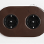 Brown double flush mount outlet.