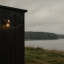 Outdoor brass wall light.
