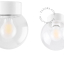 White porcelain lamp with glass lampshade.