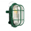 Green bulkhead light for bathroom or outdoor use.