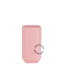 Pink porcelain toilet brush holder.