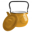 Mustard yellow enamel kettle.