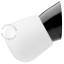 Black wall light fixture with glass shade.