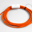 orange fabric cable power cord with switch and plug