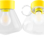 Yellow porcelain lamp.