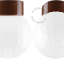 Lampe ronde en porcelaine marron.