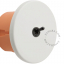 White porcelain switch with black toggle switch.