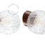 Brown porcelain wall light with glass lampshade.