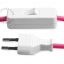 pink fabric cable power cord with switch and plug