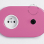 pink flush mount outlet & two-way or simple switch - black toggle