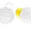 Yellow porcelain wall light with glass lampshade.