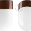 Lampe ronde en porcelaine marron.
