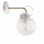 retro white porcelain wall light with glass shade