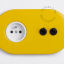 yellow flush mount outlet & two-way or simple switch – double black toggle