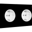 double flush mount black porcelain outlet