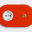 enchufe rojo e interruptor simple o conmutado - palanca de latón