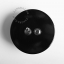 interrupteur noir avec bouton-poussoir et levier en laiton nickele