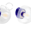 Blue porcelain wall light with glass lampshade.