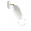 White porcelain adjustable wall light with glass shade.