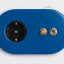 blue flush mount outlet & two-way or simple switch – raw brass toggle & pushbutton