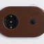 brown flush mount outlet & switch – black pushbutton