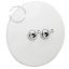 White porcelain switch with double nickel-plated toggle.