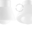 Lampe en porcelaine blanche avec abat-jour en verre.