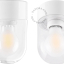 Lampe en porcelaine blanche avec abat-jour en verre.