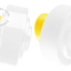 Yellow porcelain wall light with glass lampshade.