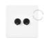 White porcelain square-shaped switch.