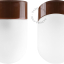 Lampe ronde en porcelaine marron.
