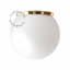 Ball wall light with glass globe for bathroom or outdoor use.