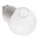 Biała porcelanowa lampa ścienna ze szklanym kloszem do łazienki lub na zewnątrz.
