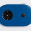 blue flush mount outlet & switch – black pushbutton