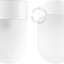 Lampe en porcelaine blanche avec abat-jour en verre.