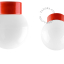 Porseleinen lamp in de kleur rood.