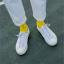 chaussettes jaunes en coton bio