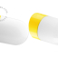 Yellow porcelain wall light with glass lampshade.