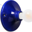Rund lampe i blåt porcelæn.