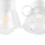 Lampe en porcelaine blanche avec abat-jour en verre.