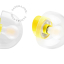 Yellow porcelain wall light with glass lampshade.