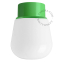 Green ceiling light with glass shade.