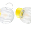 Yellow porcelain wall light with glass lampshade.