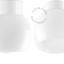 Lampe en porcelaine blanche avec abat-jour en verre.