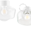 White porcelain lamp with glass lampshade.